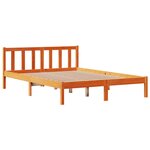 vidaXL Cadre de lit et tête de lit sans matelas cire marron 120x190 cm