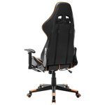 vidaXL Chaise de jeu avec repose-pied Noir et orange Cuir artificiel