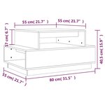 vidaXL Table basse Blanc 80x55x40 5 cm Bois massif de pin