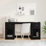 vidaXL Bureau avec armoire avec tiroir Chêne noir 154 5 x 50 x 75 cm