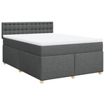vidaXL Sommier à lattes de lit avec matelas Gris foncé 140x200cm Tissu