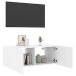 vidaXL Meuble TV mural avec lumières LED blanc 80x35x31 cm