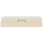 vidaXL Lit avec rangement et matelas Crème 90 x 190 cm Polyester