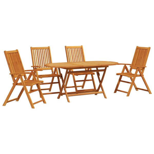 Set de salle à manger de jardin 5 pièces en acacia massif