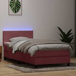 vidaXL Sommier à lattes de lit avec matelas et LED rose 80x220 cm velours