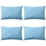 vidaXL Oreiller d'extérieur lot de 4 60 x 40 cm Bleu clair