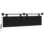 vidaXL Tête de lit suspendue Avec lumière LED Noir Simili cuir
