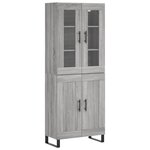 vidaXL Buffet haut Sonoma gris 69 5x34x180 cm Bois d'ingénierie