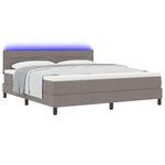 vidaXL Lit à ressorts avec matelas avec LED Taupe 180 x 200 cm tissu