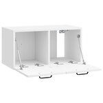 vidaXL Meuble TV mural Montage mural Blanc brillant 59 5 x 31 x 30 cm