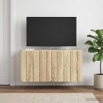 vidaXL Meuble TV mural 59 5 x 31 x 30 cm Chêne Sonoma