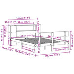 vidaXL Lit bibliothèque sans matelas 140x190 cm bois de pin massif