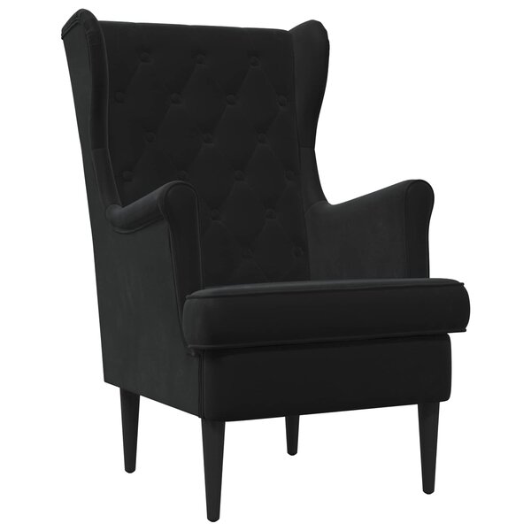 vidaXL Fauteuil Noir Velours