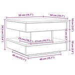 vidaXL Table basse rotative à 360 degrés noir 50x50x34 5 cm