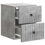 vidaXL Cabinet de chevet mural Gris béton 33 x 34 5 x 40 cm