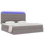 vidaXL Lit avec rangement et LED Taupe 200 x 200 cm Polyester