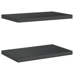 vidaXL Étagères murales 2 Pièces 50x30x3 cm noir acier inoxydable
