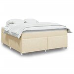 vidaXL Sommier à lattes de lit avec matelas Crème 180x200 cm Tissu