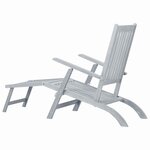 vidaXL Chaise longue d'extérieur avec repose-pied Délavage gris Acacia