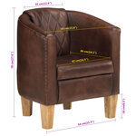 vidaXL Fauteuil Marron foncé Cuir véritable