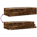 vidaXL Lit de jour avec tiroirs sans matelas chêne fumé 100x200 cm