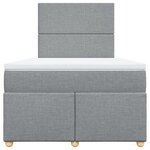 vidaXL Sommier à lattes de lit et matelas gris clair 120x190 cm tissu