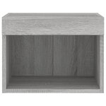 vidaXL Table de chevet murale avec lumières LED sonoma gris