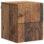 vidaXL Cabinet de chevet mural 2 Pièces Bois ancien 34 5 x 33 x 40 cm