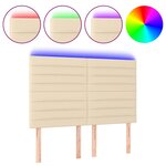 vidaXL Tête de lit à LED Crème 144x5x118/128 cm Tissu