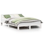 vidaXL Cadre de lit sans matelas blanc 160x200 cm bois de pin massif