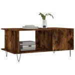vidaXL Table basse chêne fumé 90x50x40 cm bois d'ingénierie
