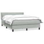 vidaXL Sommier à lattes de lit et matelas gris clair 160x220cm velours