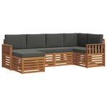 vidaXL Ensemble de canapés d'extérieur 6 pc Naturel et Anthracite