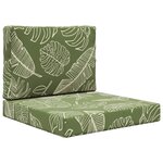 vidaXL Coussin de canapé d'extérieur 2 Pièces Modèle feuille Polyester