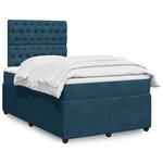 vidaXL Sommier à lattes de lit et matelas Bleu foncé 120x200cm Velours