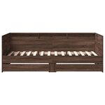 vidaXL Lit de jour et tiroirs chêne marron 75x190 cm bois d'ingénierie