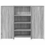 vidaXL Bureau de réception sonoma gris 135x50x103 5 cm bois ingénierie