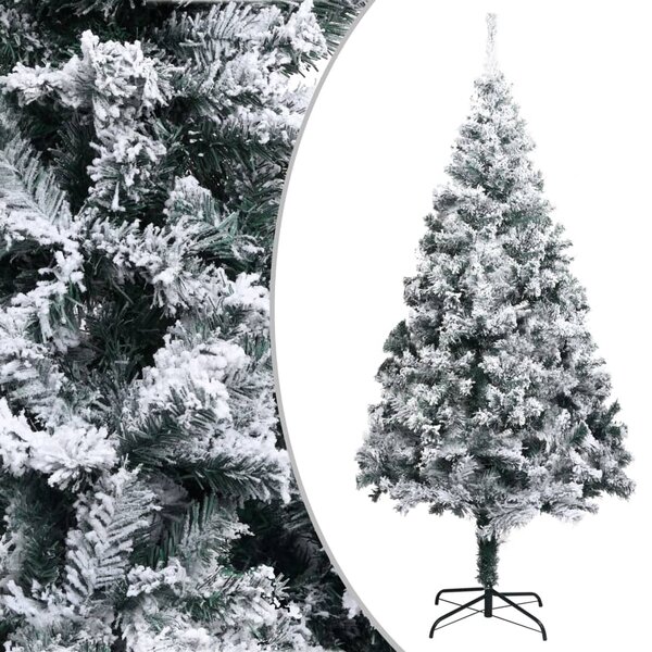 vidaXL Sapin de Noël artificiel avec neige floquée vert 180 cm PVC