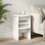 vidaXL Meuble d'appoint Blanc Ø40 x 50 cm Bois d’ingénierie