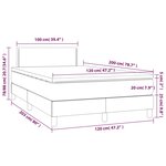 vidaXL Sommier à lattes de lit avec matelas LED Taupe 120x200 cm Tissu