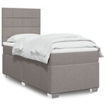 vidaXL Sommier à lattes de lit avec matelas Taupe 90x200 cm Tissu