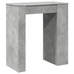 vidaXL Table de bar avec étagères gris béton bois d'ingénierie