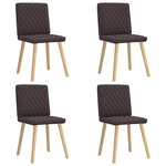 vidaXL Chaises à manger lot de 4 marron foncé tissu
