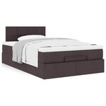 vidaXL Lit ottoman avec matelas marron foncé 120x200 cm tissu