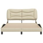 vidaXL Cadre de lit sans matelas Hvar crème 140x190 cm tissu