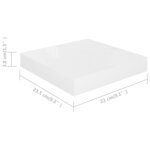 vidaXL Étagère murale flottante 2 Pièces Blanc brillant 23x23 5x3 8cm MDF