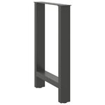 vidaXL Pieds de table à manger Anthracite 2 pièces 50 x (72-73) cm Acier