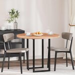 vidaXL Plateau de table Marron clair Ø 90 x 2.5 cm Chêne massif