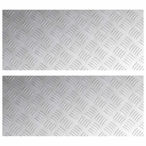 vidaXL Plaques à damier 2 Pièces Argent 70 x 30 cm Aluminium