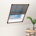 vidaXL Moustiquaire plissée pour fenêtre Aluminium Marron 60x80 cm
